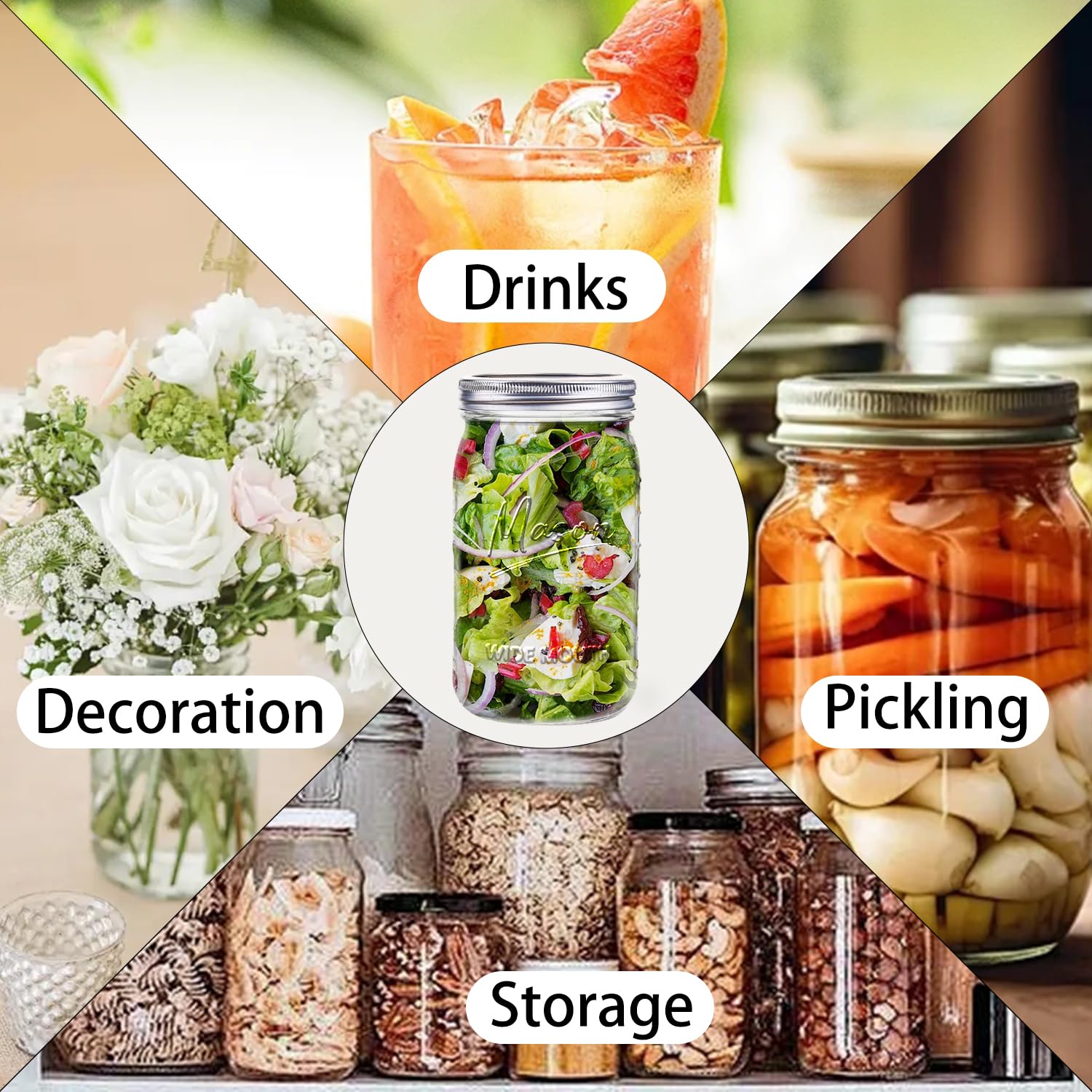 Galssmagic 32 oz jar with tight seal keeps contents fresh and fragrant
