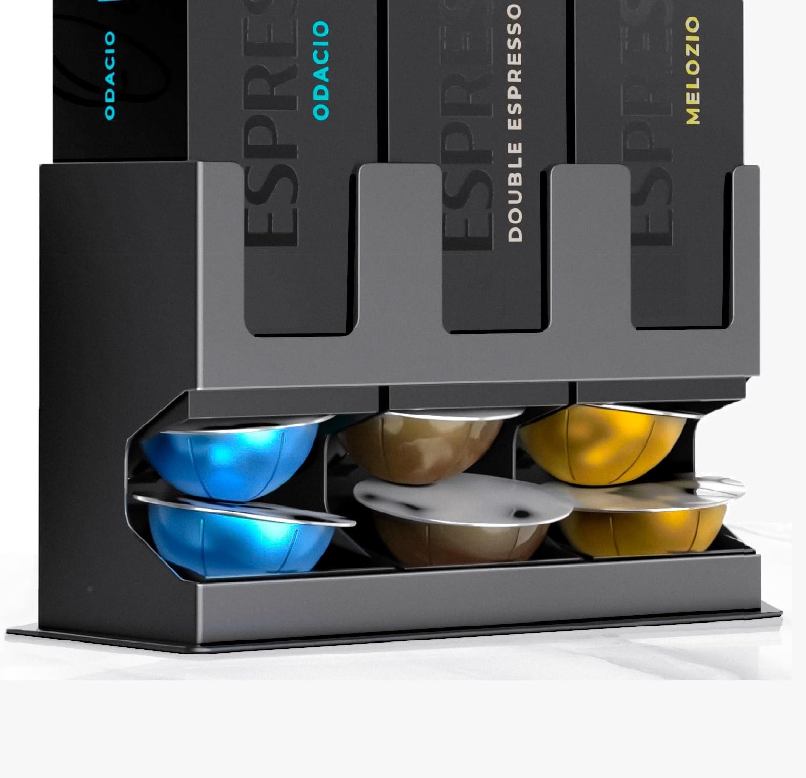 GALVANOX weighted steel base ensures stability during busy mornings