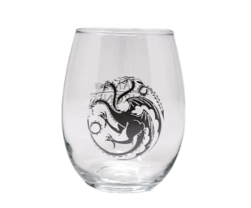 Game of Thrones seventeen ounce wine glass with generous pour space for red or white