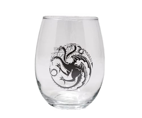 Game of Thrones seventeen ounce wine glass with generous pour space for red or white