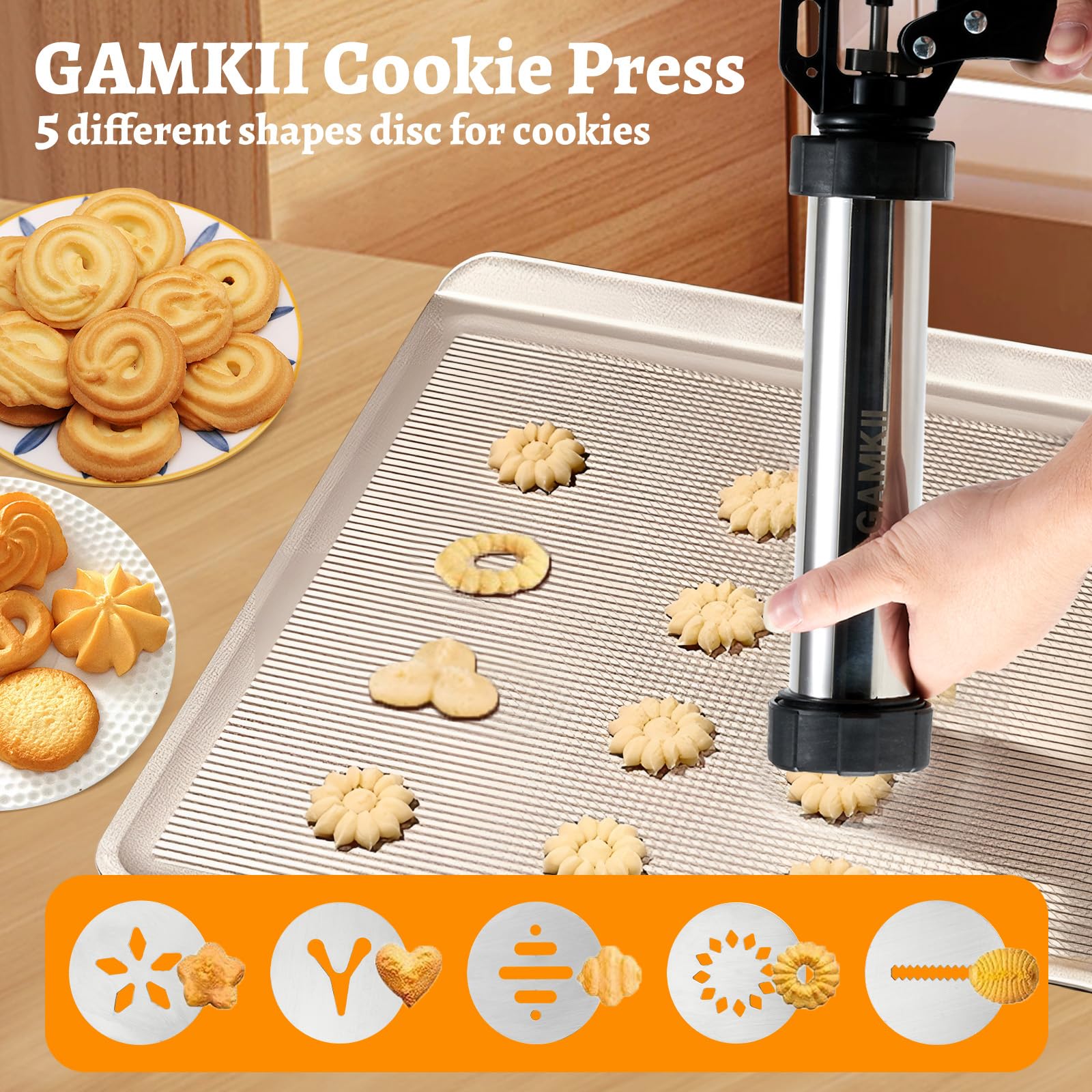 GAMKII cleaning brushes included for quick and thorough cleanup after baking.