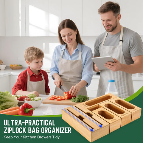 Gamtik separate bag compartments simplify storing gallon, quart, and snack bags.
