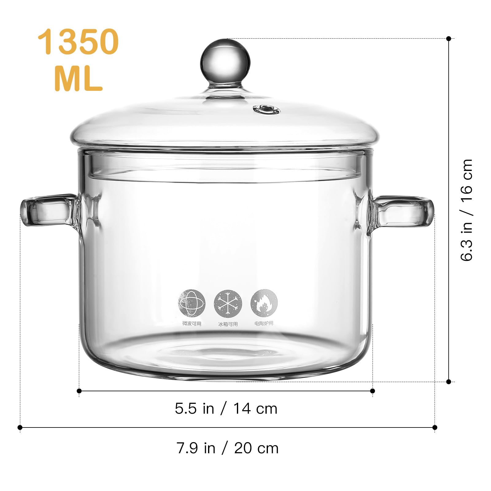 GANAZONO high borosilicate glass pot shows transparent view while boiling soups