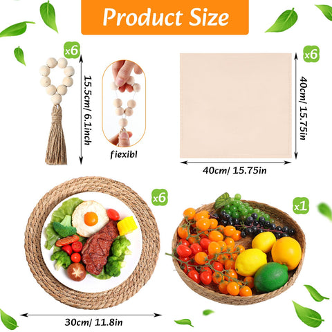 Gandeer boho rectangular placemat displaying durable, easy-clean surface for stylish meals