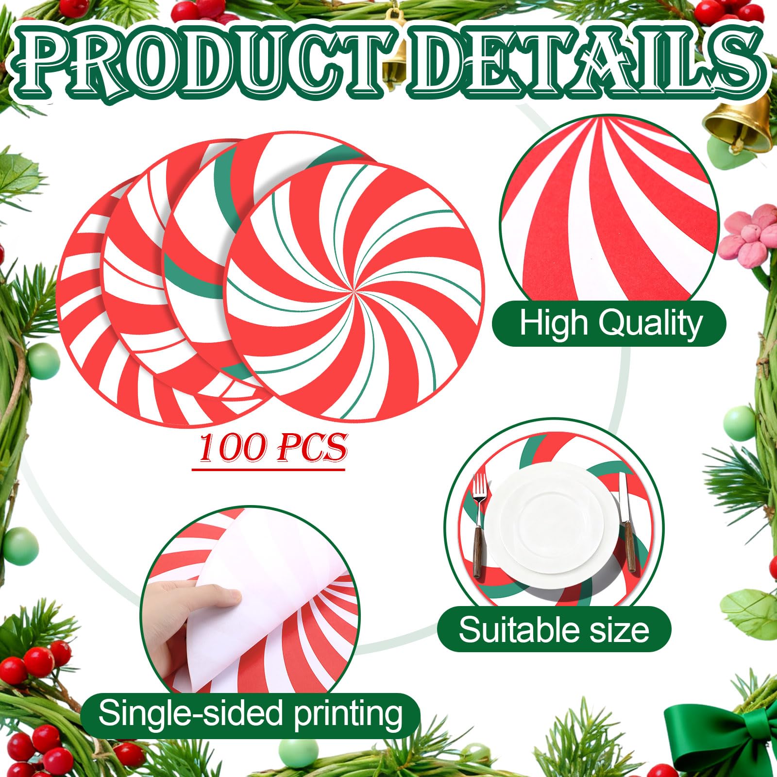 Gandeer disposable Christmas placemat pack for easy event cleanup
