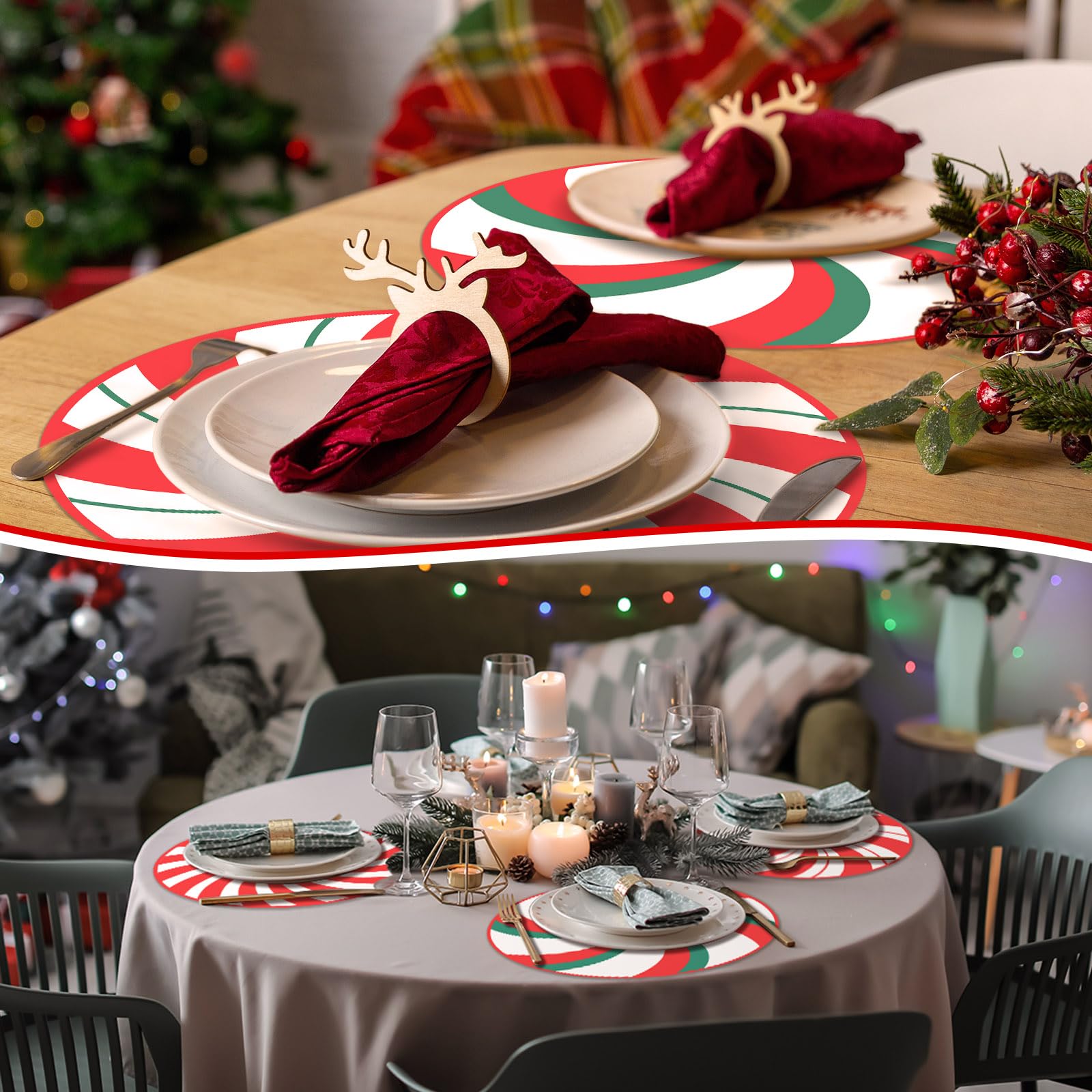 Gandeer peppermint placemat decor for walls or tabletops