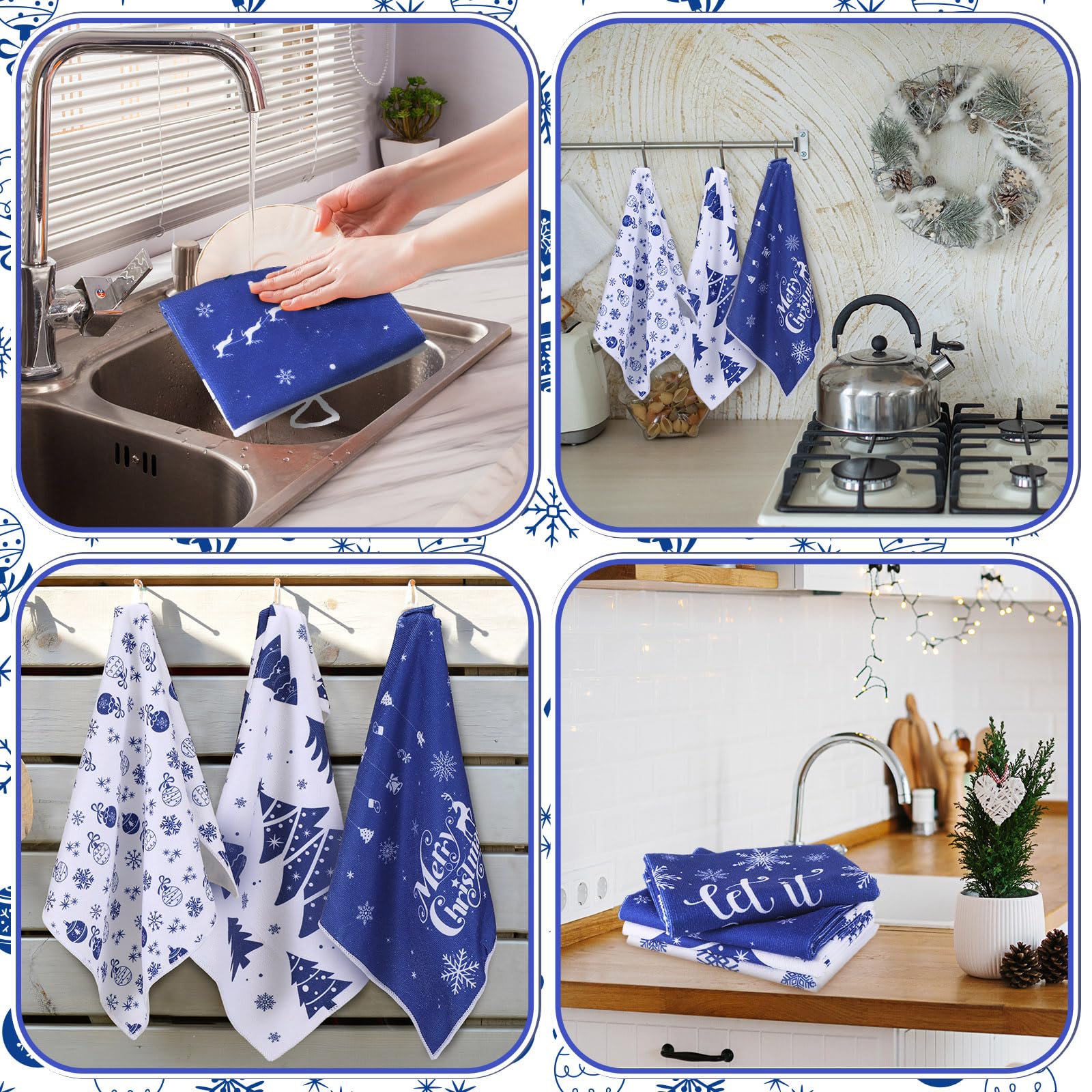 Ganeen machine-washable Xmas towels stay colorfast and soft.