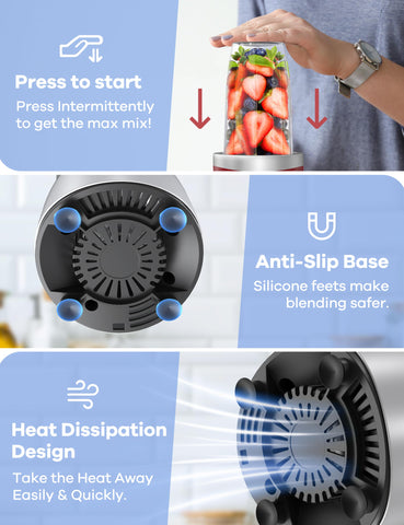 Ganiza 900W blender 24oz portable cup for on-the-go shakes