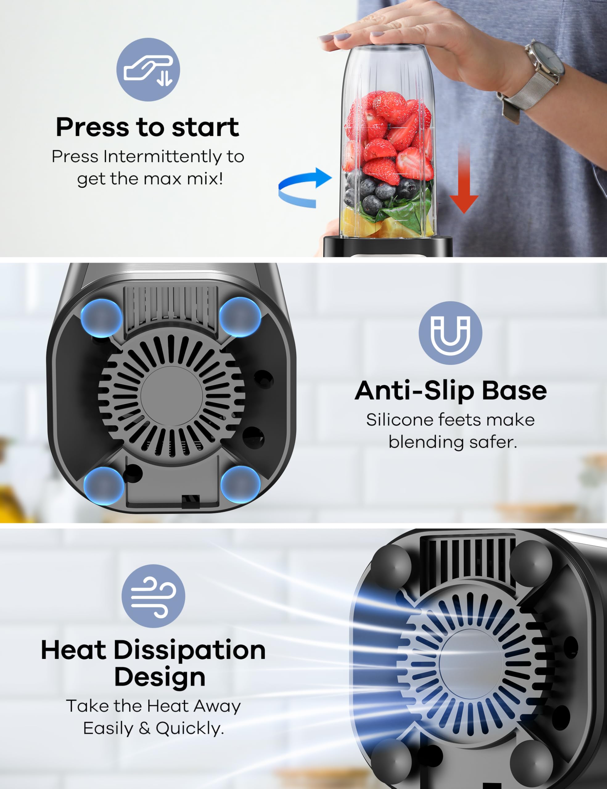 Ganiza blender 17oz cup ideal for single servings.