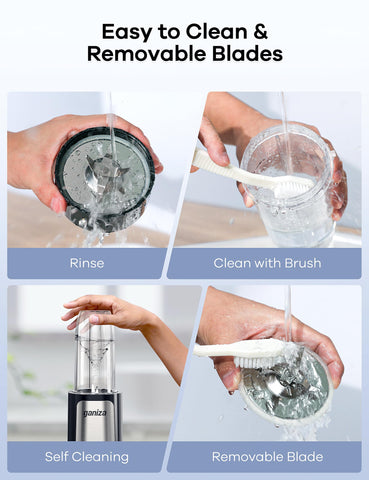 Ganiza blender easy-clean design with dishwasher-safe parts.