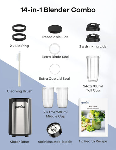 Ganiza blender recipe book inspires healthy beverage ideas.