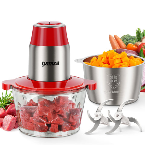 Ganiza food processor front view, compact design ideal for everyday kitchen prep.