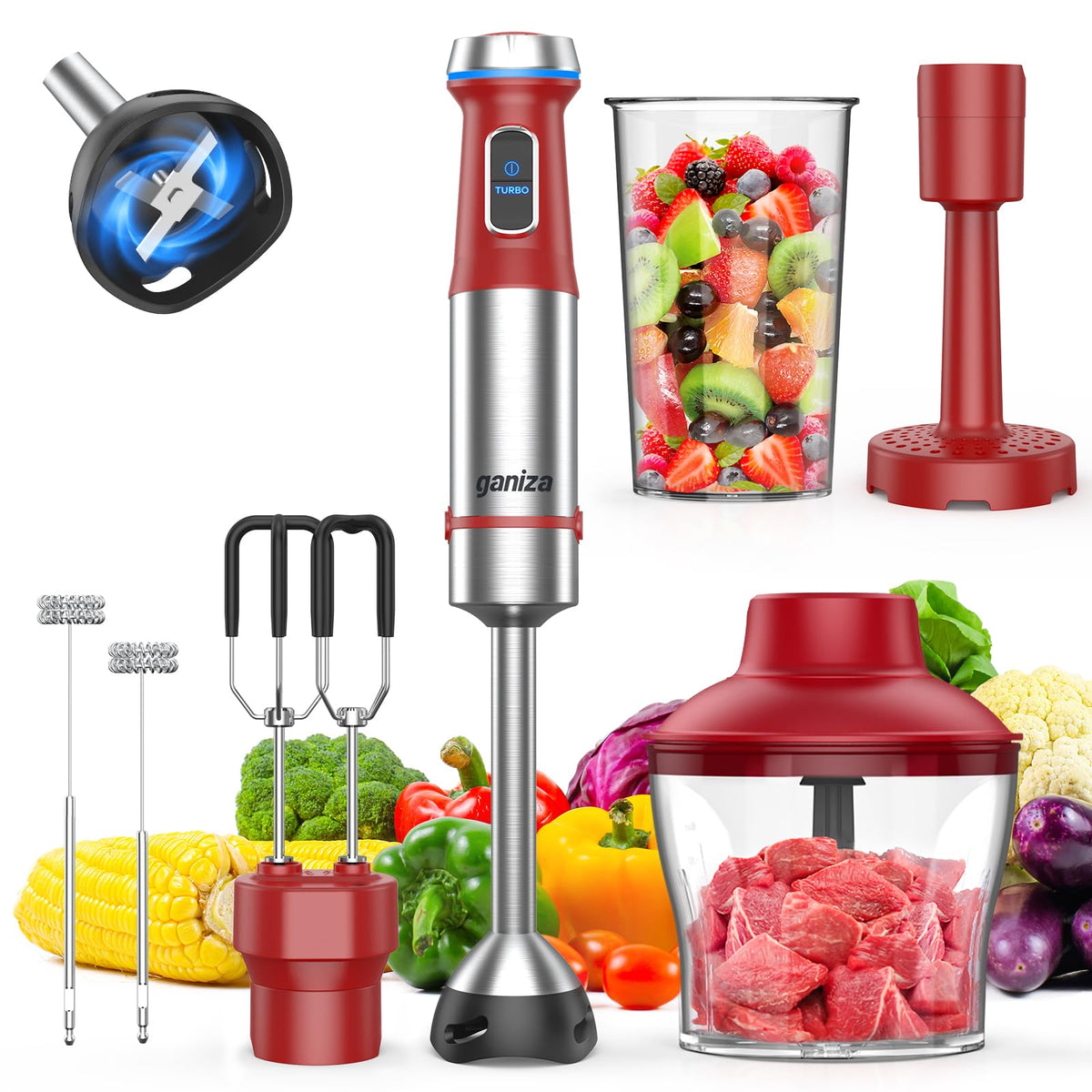 Ganiza 6-in-1 immersion blender kit for quick smoothies and sauces
