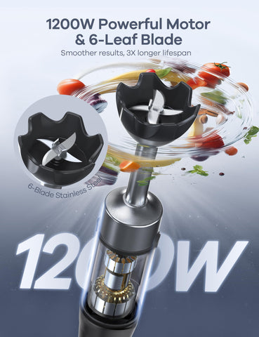 Ganiza 6-leaf stainless blade for efficient chopping and purees