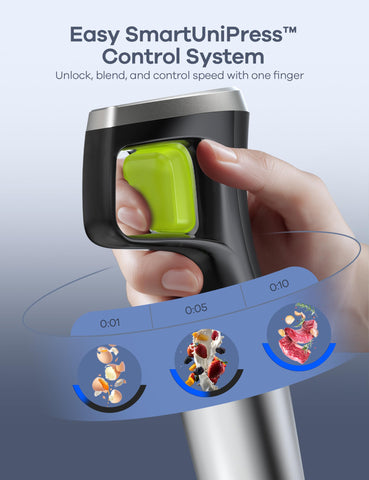 Ganiza StatusLume display shows time and speed for precise blending