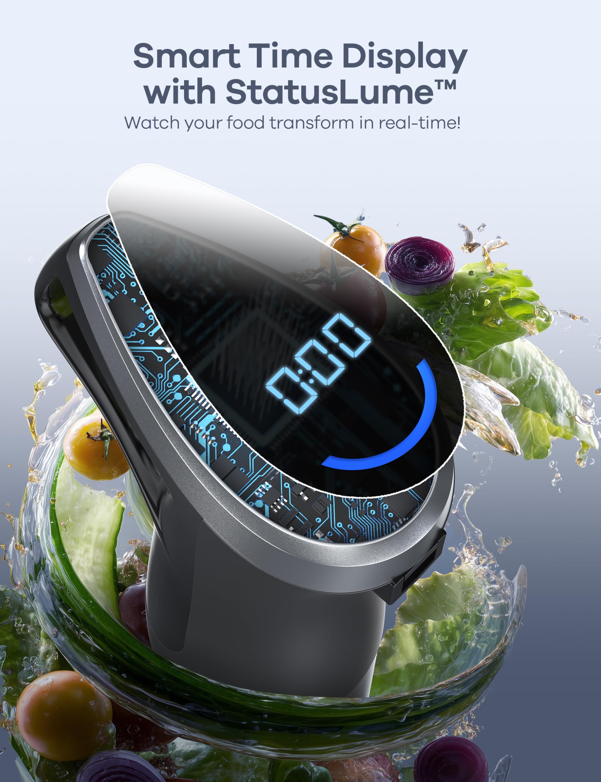 Ganiza VortexShear technology reduces suction and splashing during blending