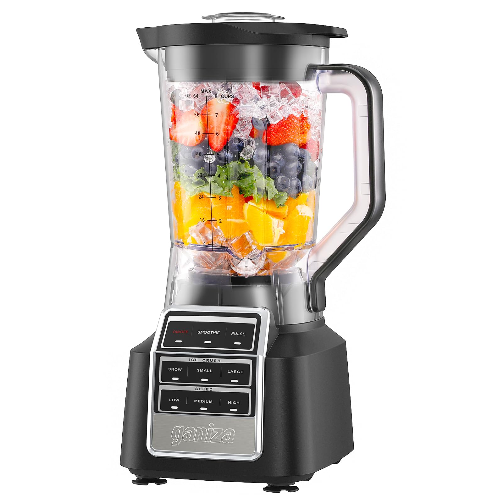 Ganiza Pro Smoothie Blender 1800W power for ultra-smooth blends.