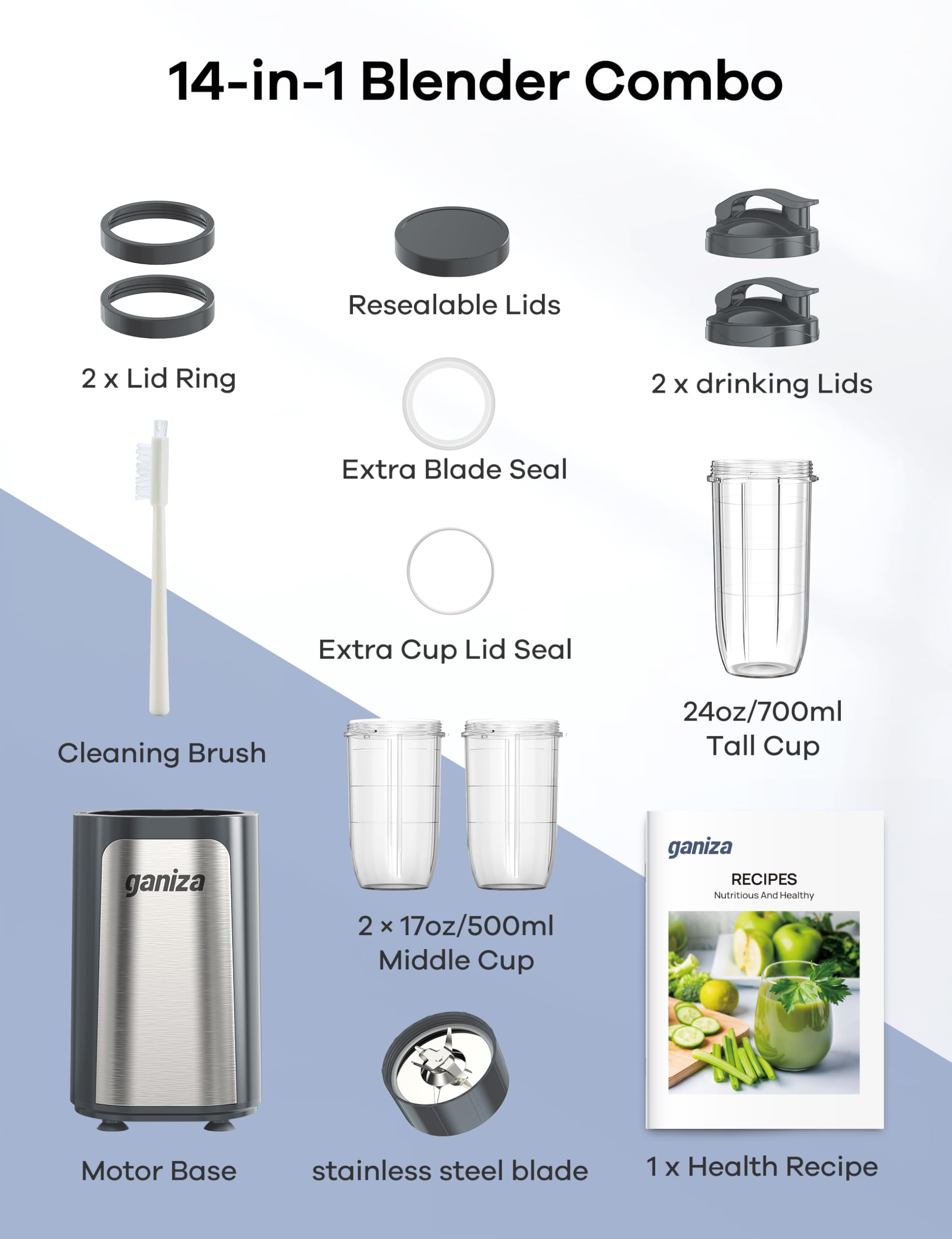 Ganiza recipe book with healthy drink ideas