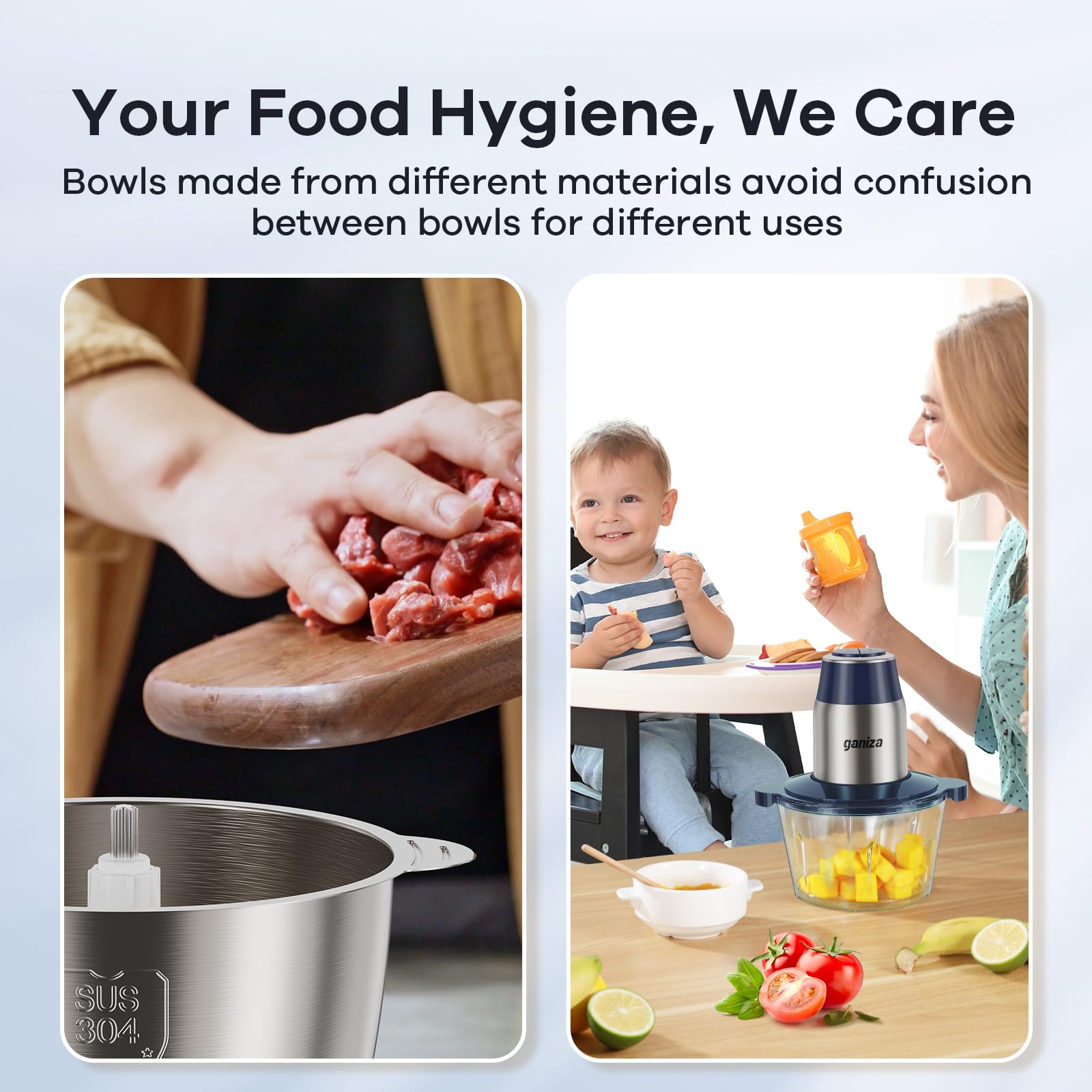 GANIZA safety auto-stop feature enhances kitchen safety during operation