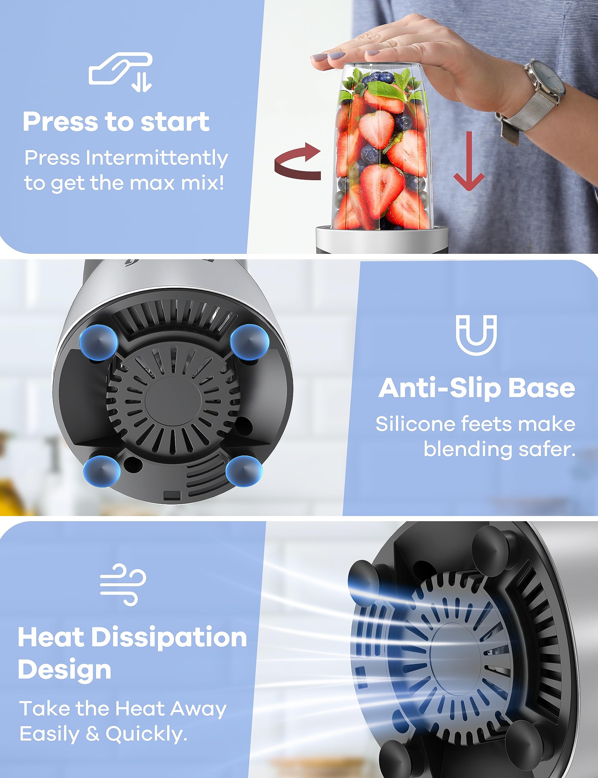 Four BPA-free cups from Ganiza provide portable smoothie options on the go.