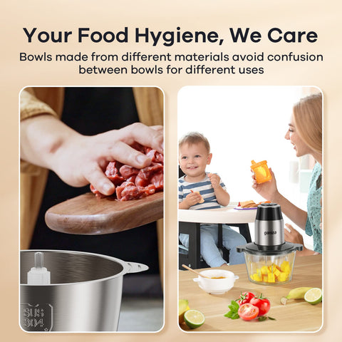 GANIZA two-speed blade set helps achieve different textures.