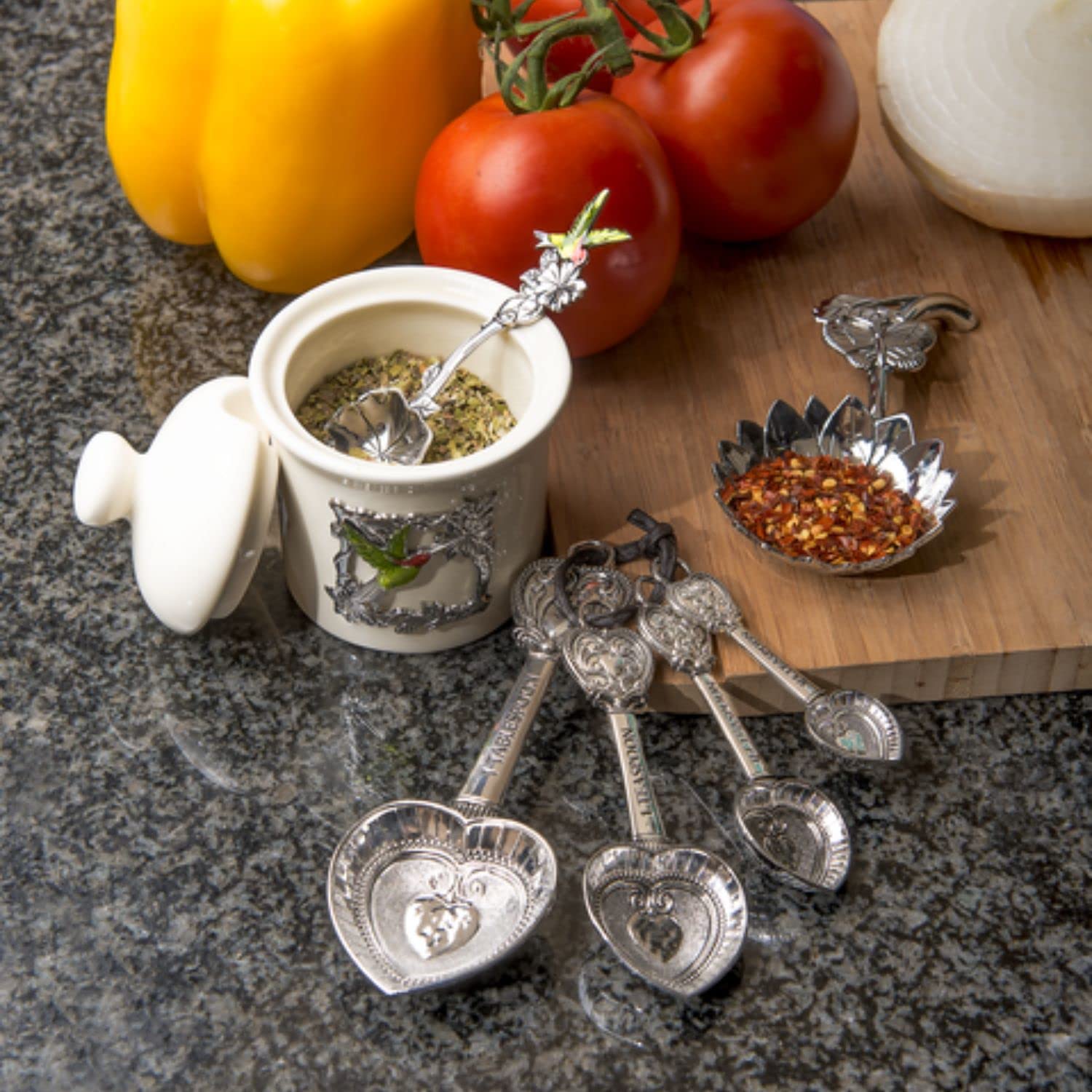 Ganz ER48885 loop-and-tie spoons close-up, keeps spoons together for storage.