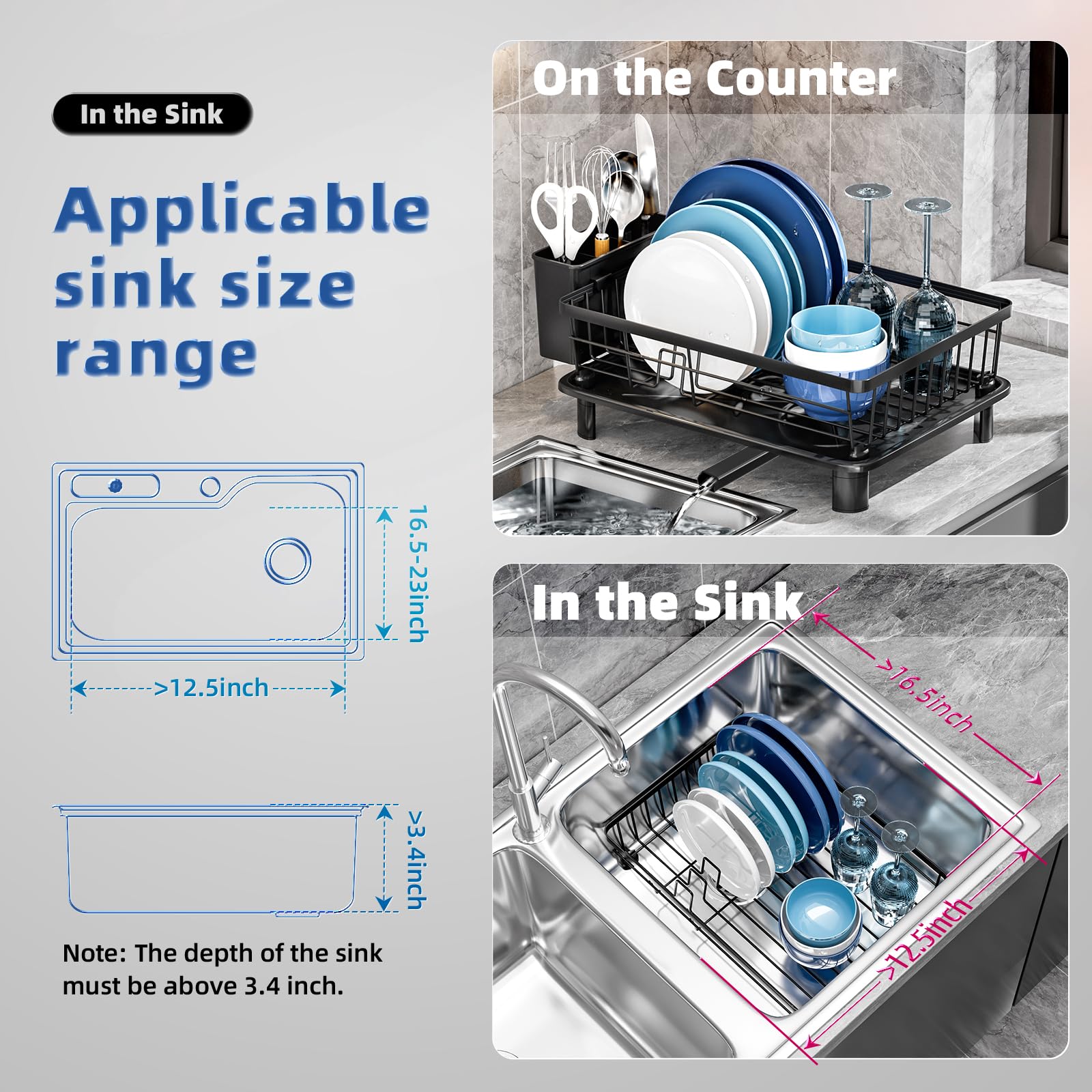 GAOKASE space-saving rack on counter helps organize dishes in small kitchens