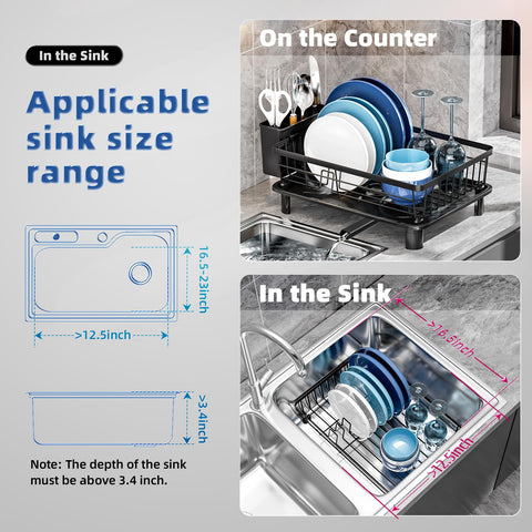 GAOKASE space-saving rack on counter helps organize dishes in small kitchens