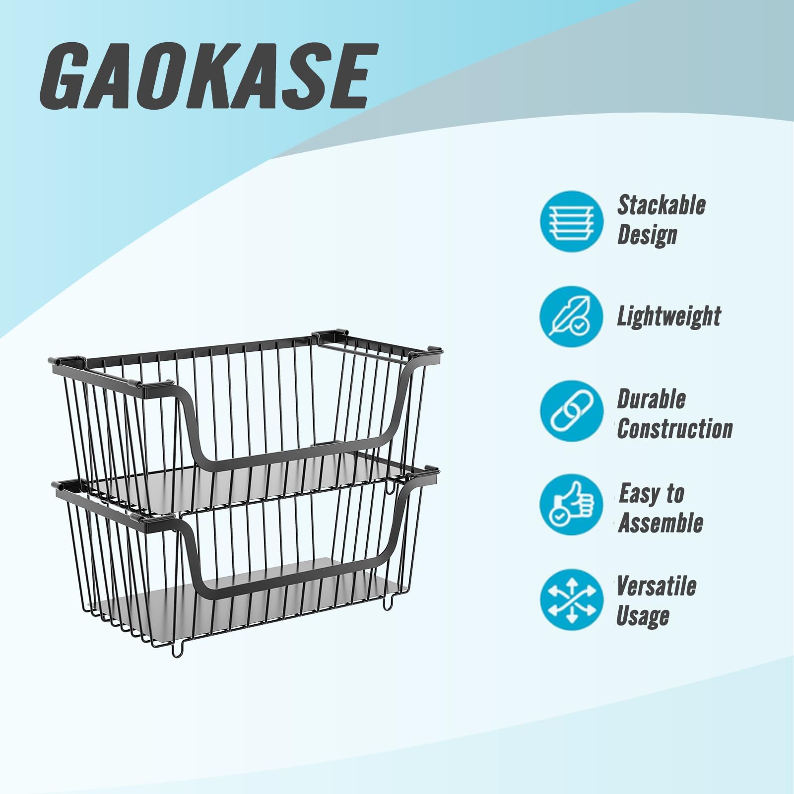 GAOKASE rotating handles for stacking and easy movement
