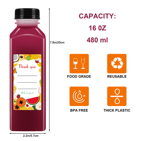 Garandad airtight black lids fit clear bottles to prevent leaks.
