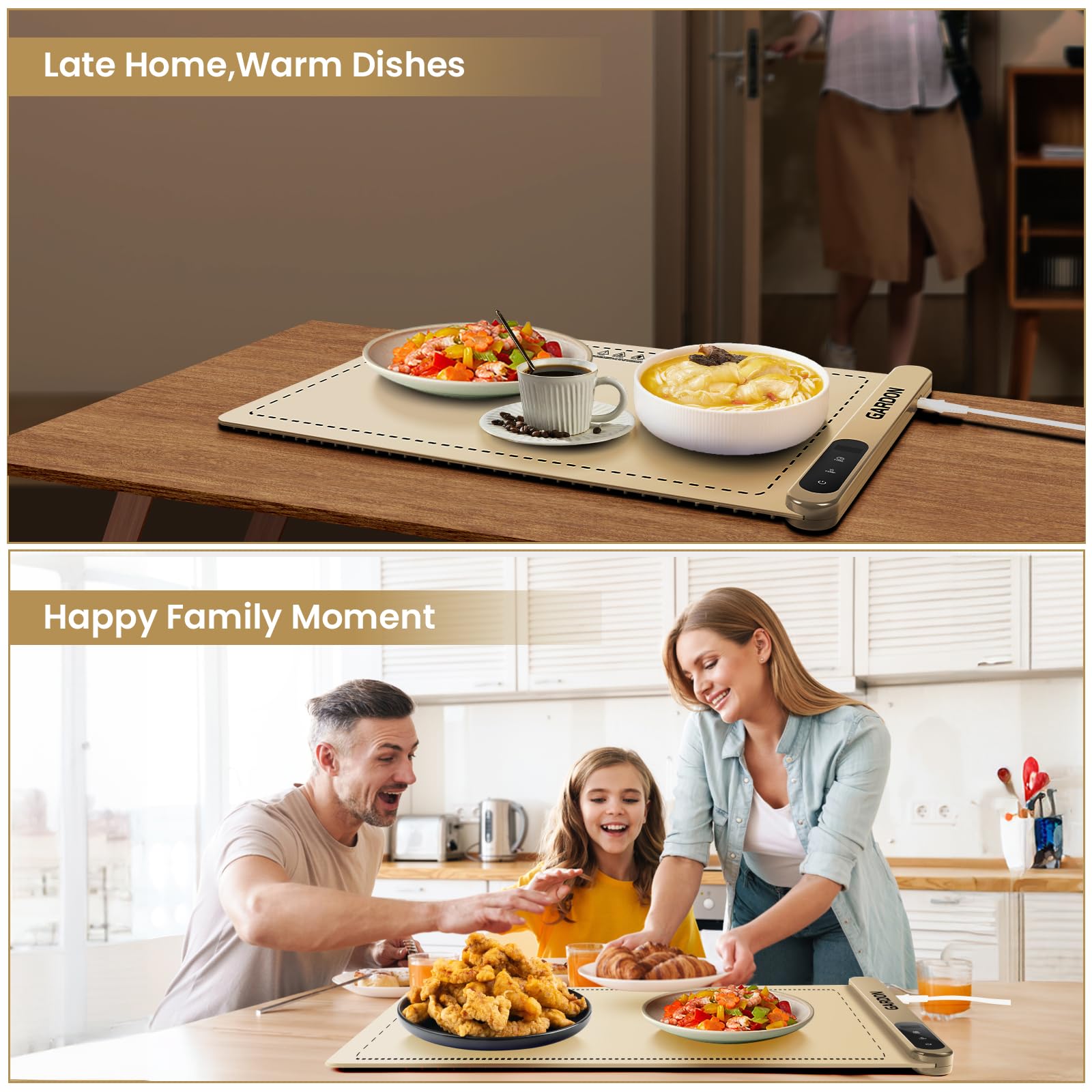 Gardon warming mat universal compatibility with various tableware.