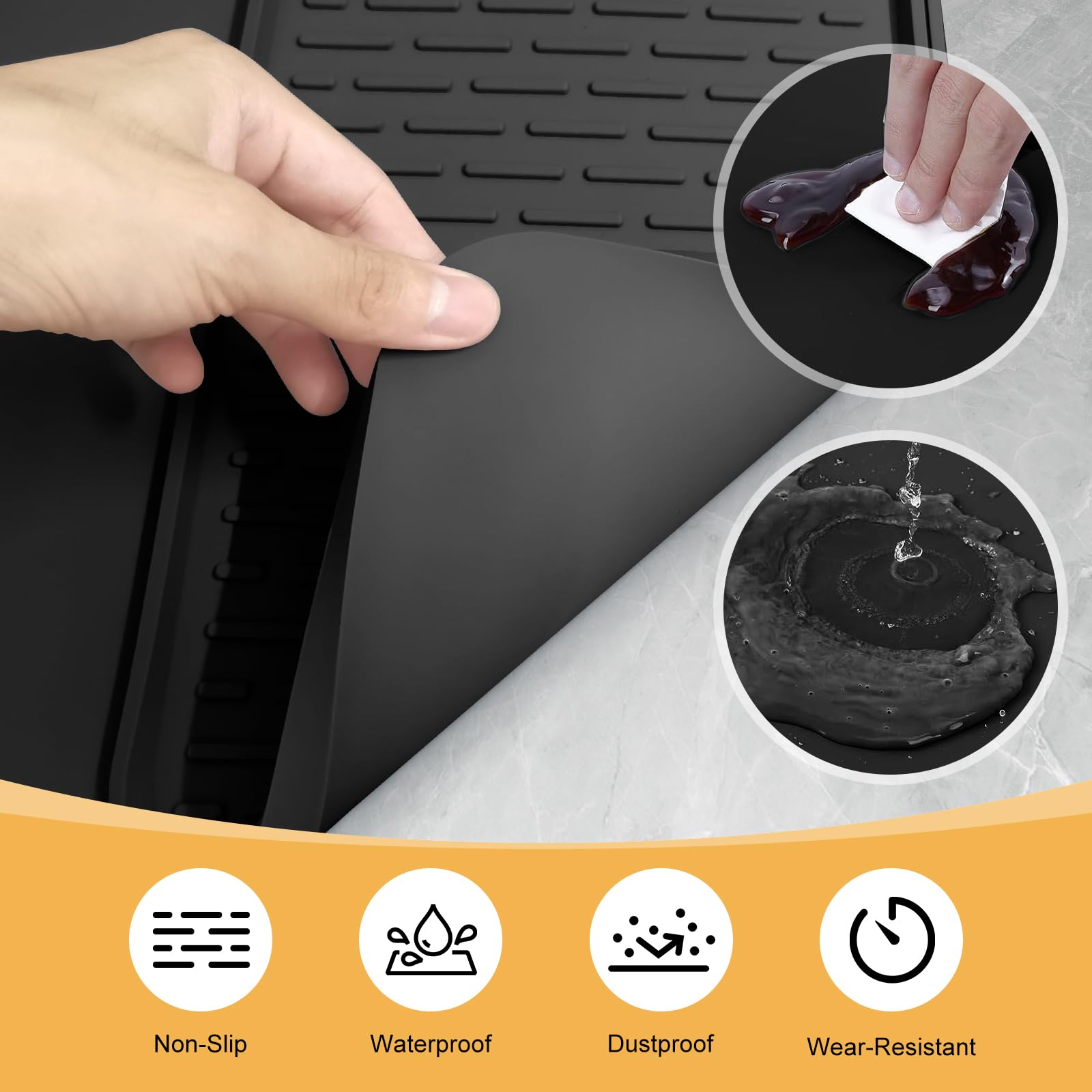 Garolue countertop-protection mat shields surfaces from heat and scratches.