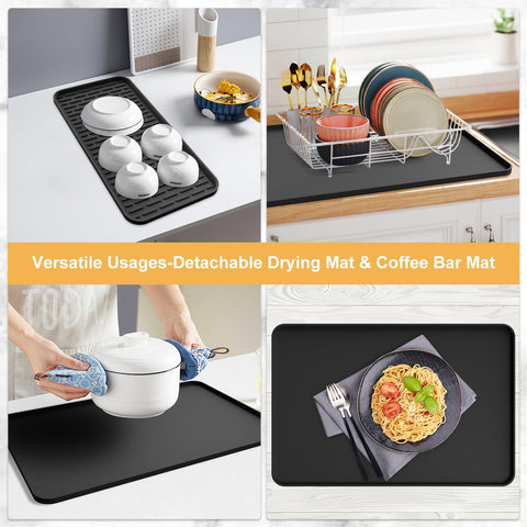 Garolue multi-use mat adapts to coffee bars, sinks, and storage areas.