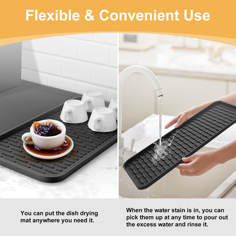 Garolue coffee mat reduces kitchen noise by dampening machine vibrations.