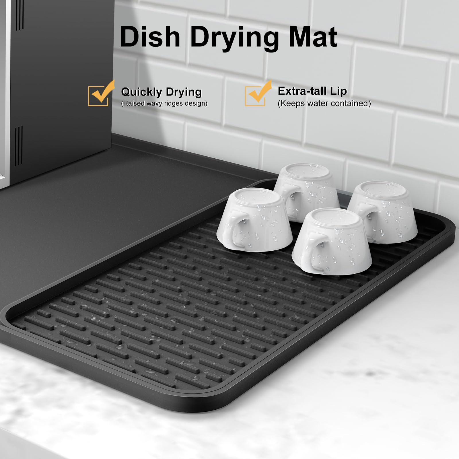 Garolue silicone coffee mat heat-resistant surface protects countertops from heat.