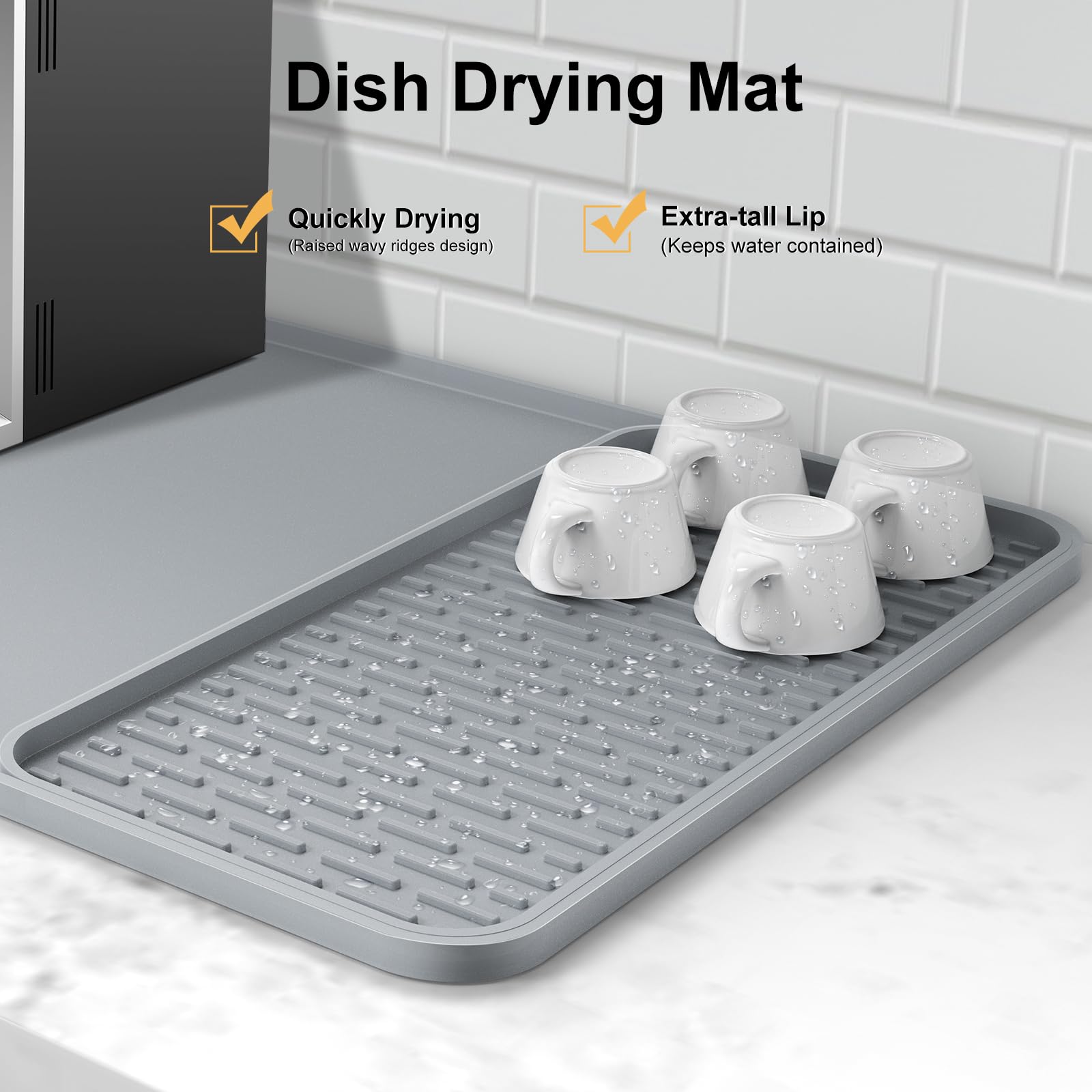 Garolue non-slip coffee mat with rubber backing for stable placement