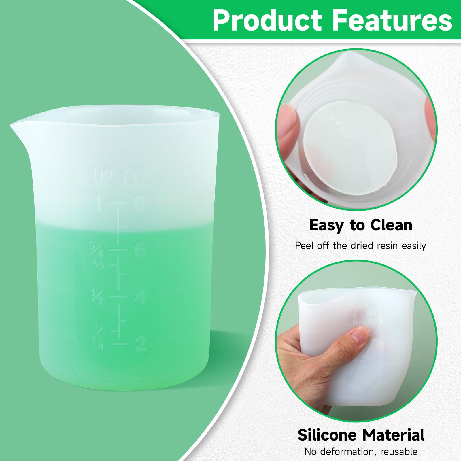 Gartful resin casting cups ideal for epoxy, jewelry molds, and crafts