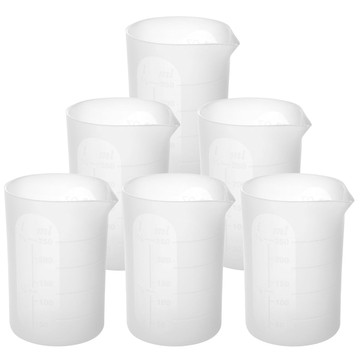 Gartful 250ml silicone measuring cups stacked for easy storage and large-volume mixing