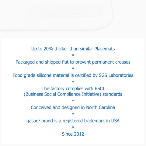 Gasare extra-large silicone mats are durable and non-slip on both sides.