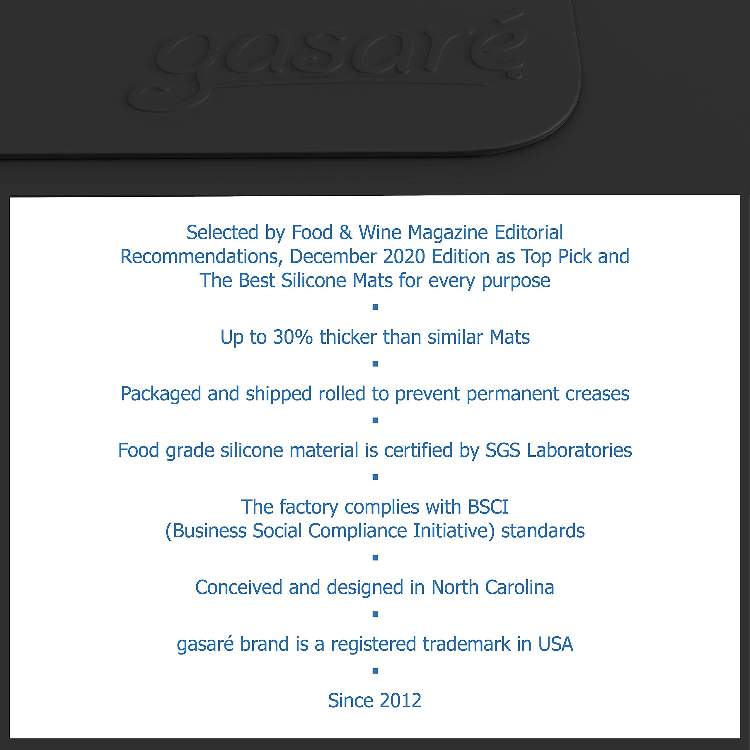 Gasaré mats measure 25 by 17 inches and are 1.4 mm thick
