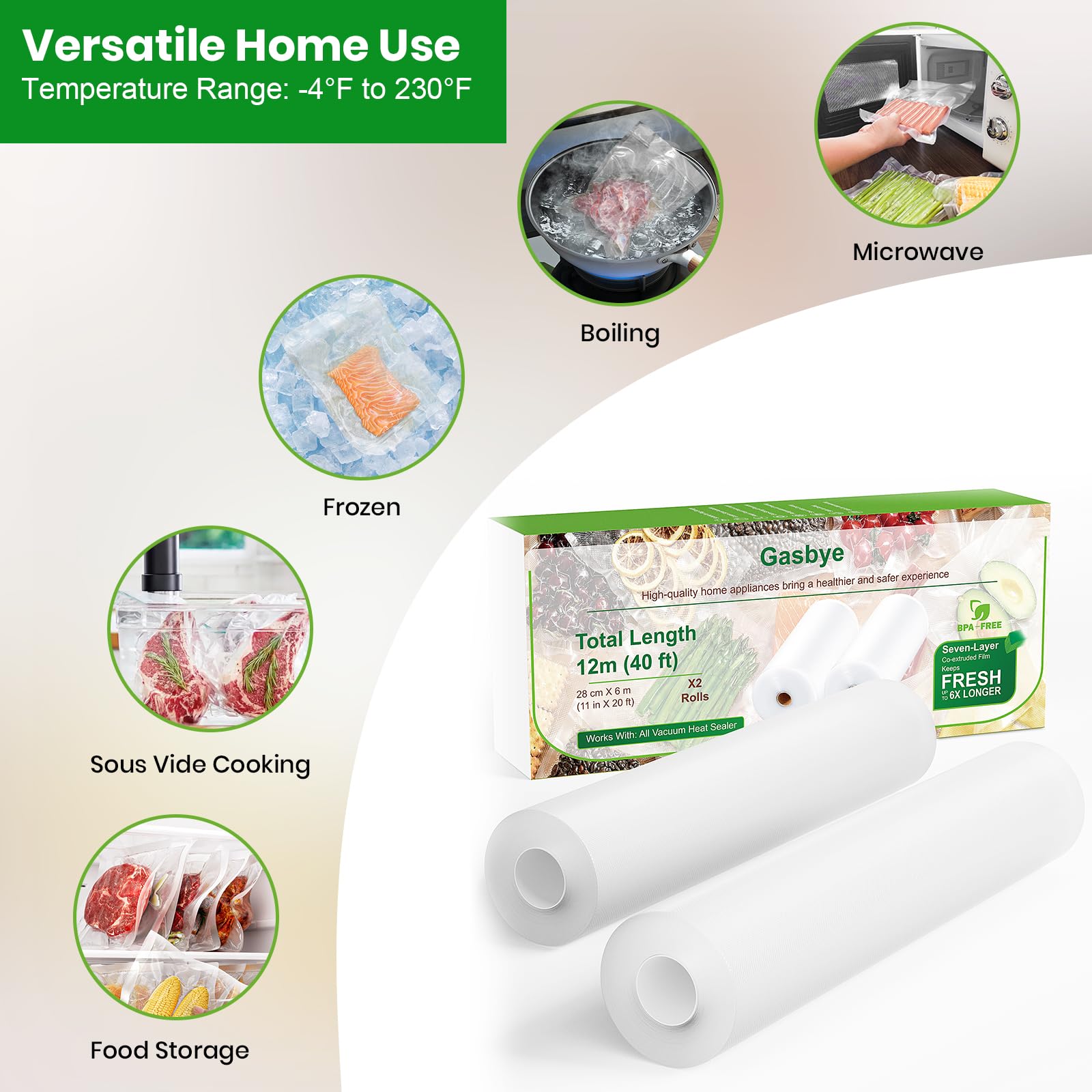 Gasbye sous vide-ready bags ideal for meal prep.