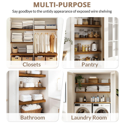 Gashell Bamboo Wire Shelf Cover shows the natural bamboo grain in close-up.