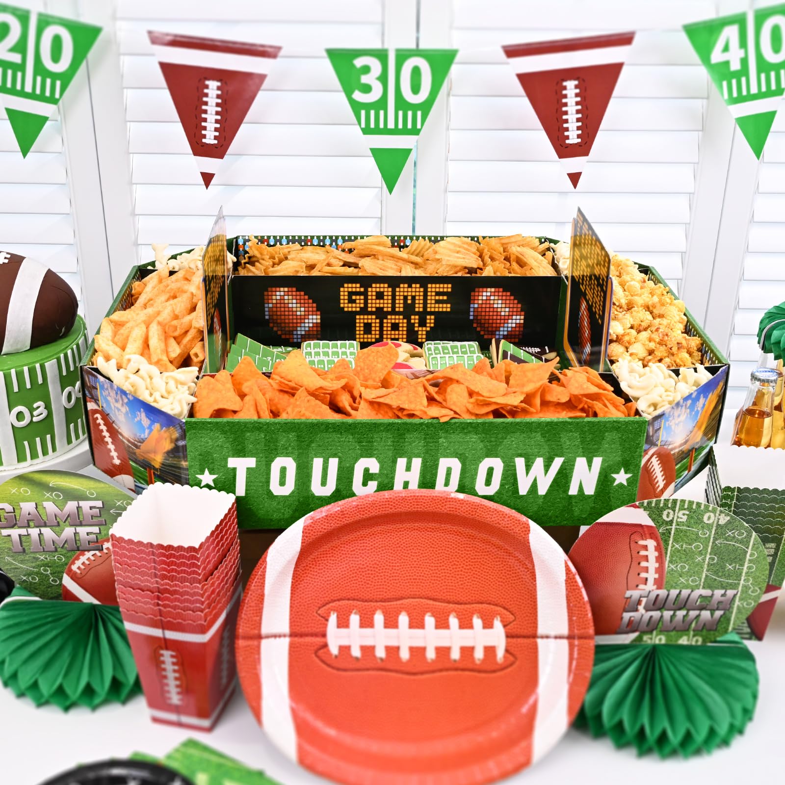 Gatherfun football party decor kit ideal centerpiece for stadium-themed celebrations.