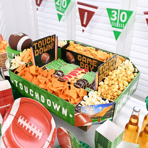 Gatherfun football serving tray for chips and fries, long-lasting crowd appeal.