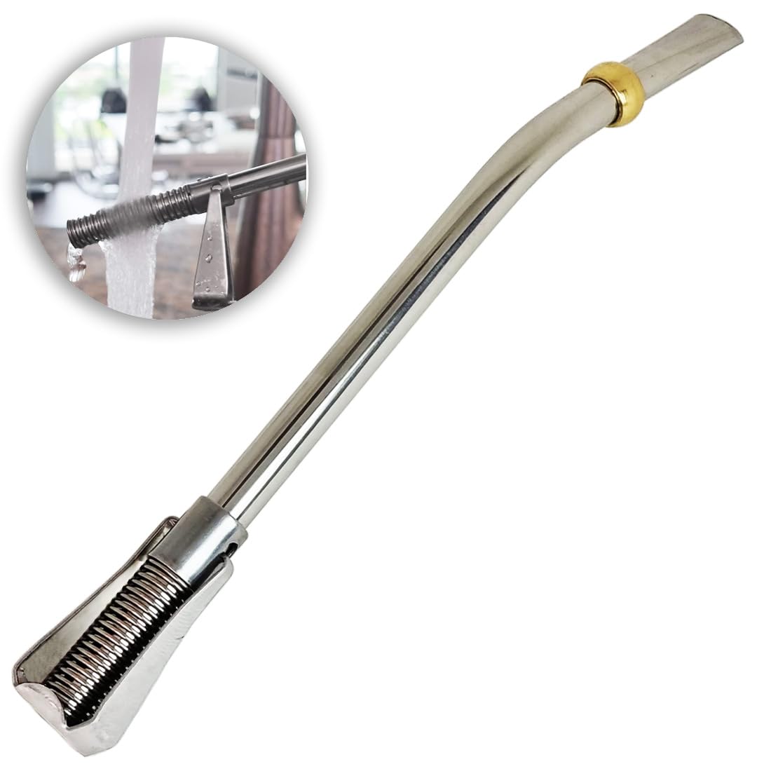 GAUCHO-MARKET stainless steel Yerba Mate spring bombilla for authentic mate sipping.
