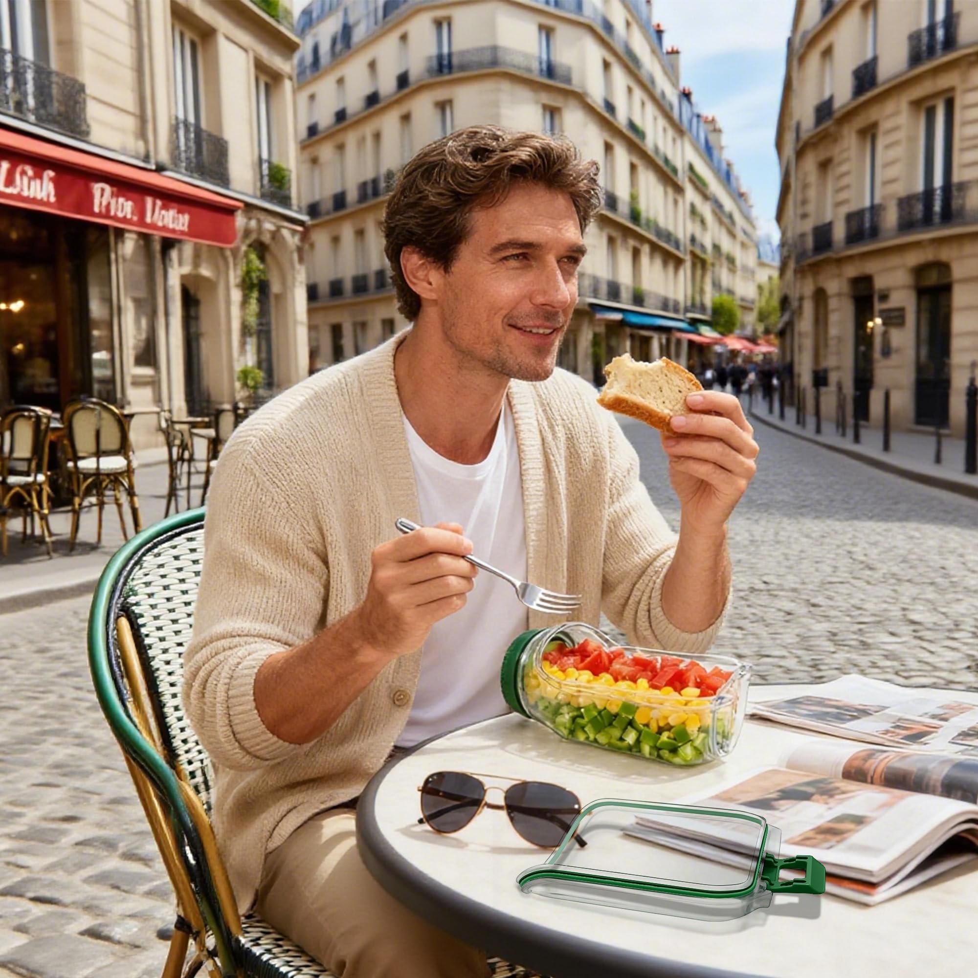 Gaulofo dressing compartment helps keep sauces separate and mess-free.