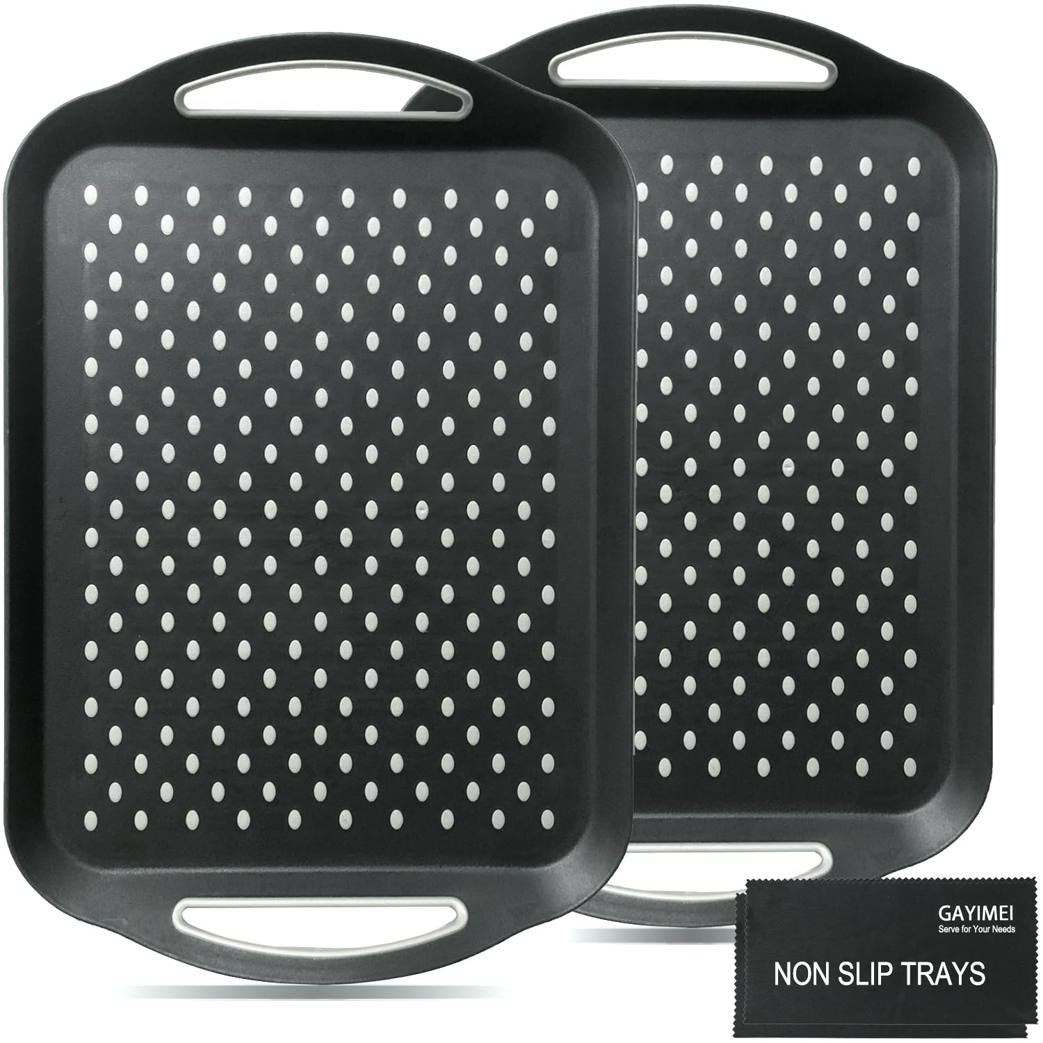 GAYIMEI large anti-slip tray with handles keeps items stable during transport.