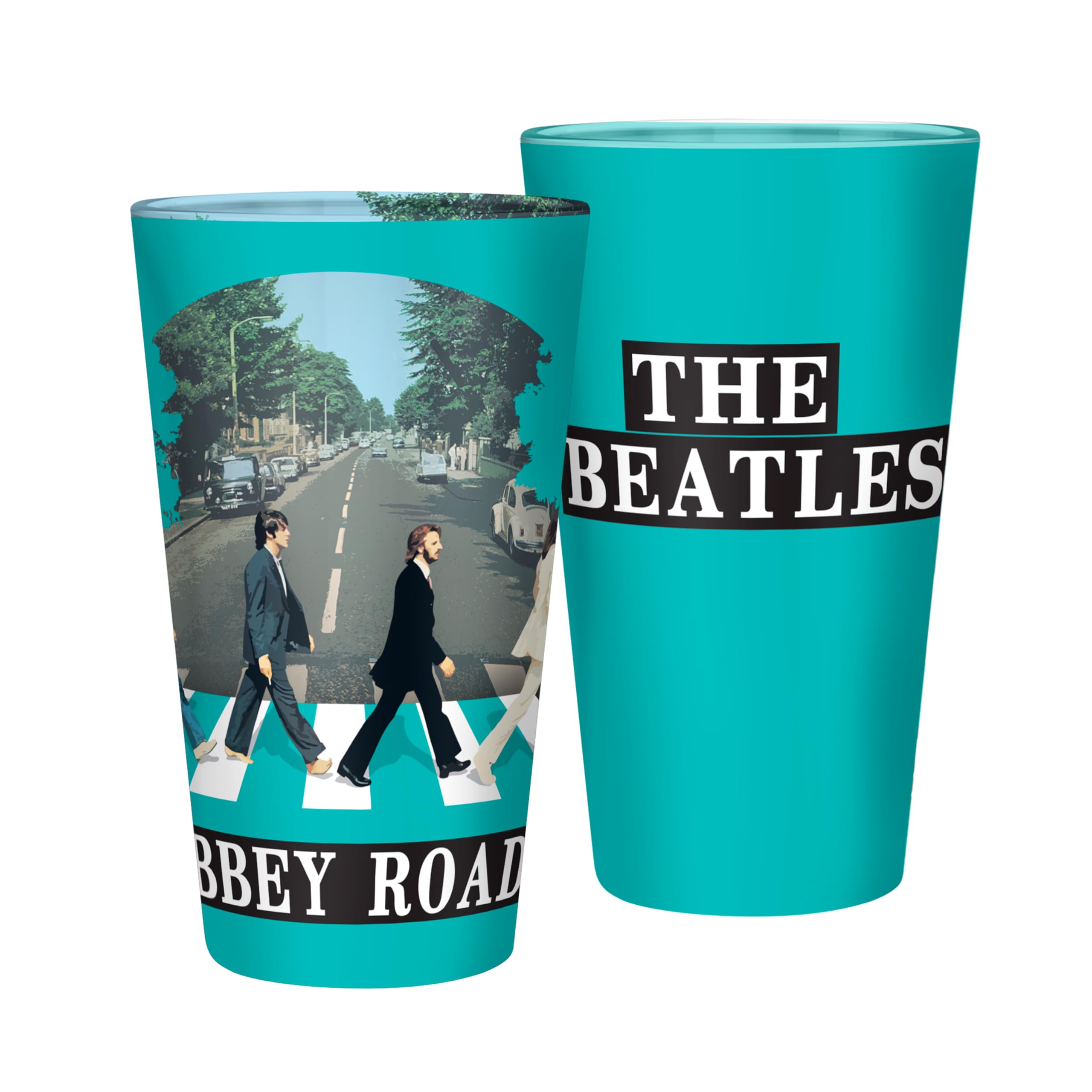 GB eye Beatles Abbey Road crosswalk design glass, officially licensed keeps moments collectible.