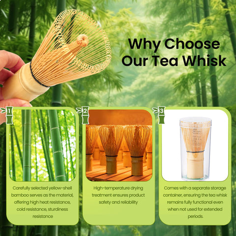 GBBG Bamboo matcha whisk delivers stable, efficient whisking with minimized bitterness