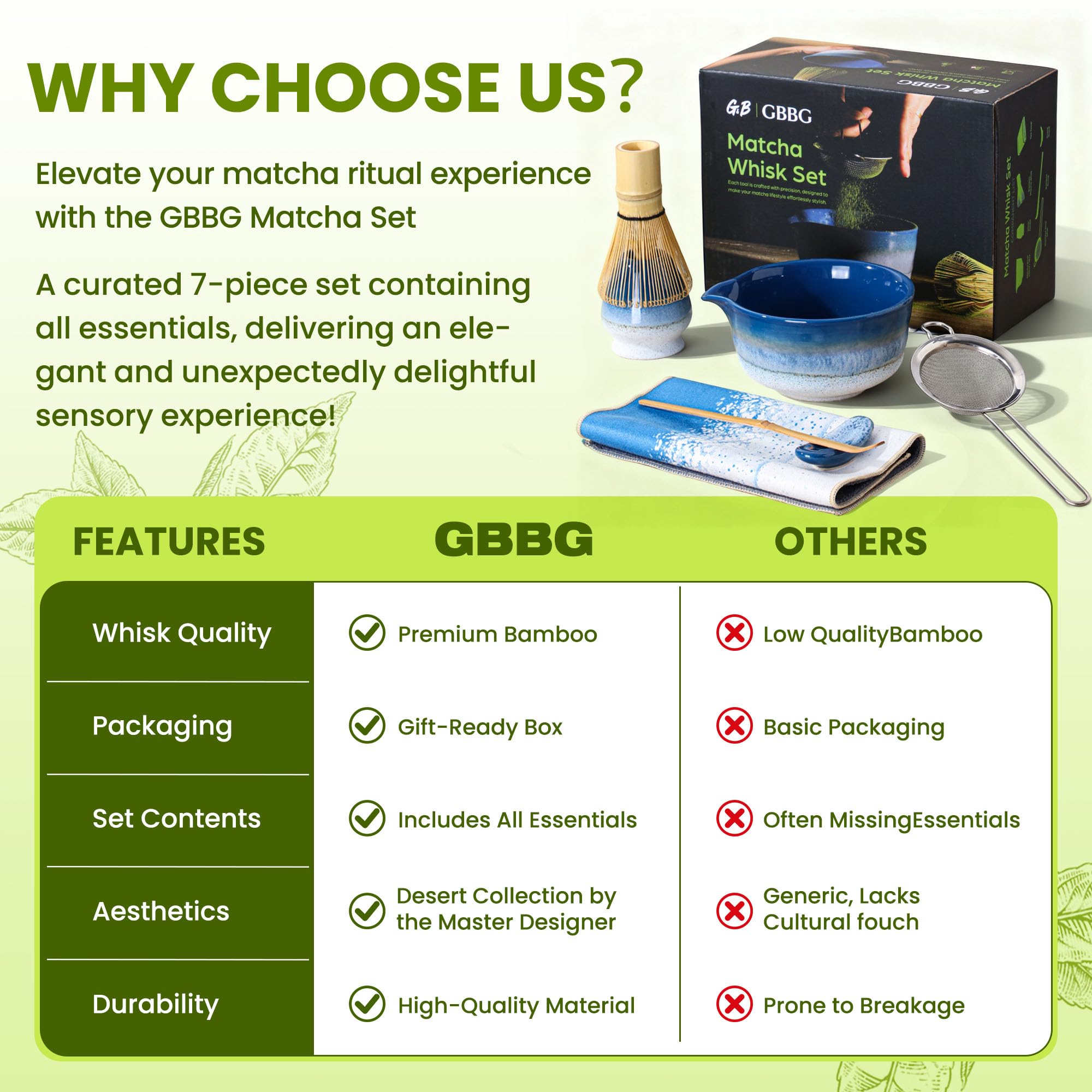 GBBG Bamboo tea scoop helps measure precise servings with natural bamboo texture.